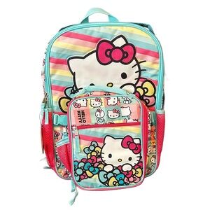 Sanrio Hello Kitty Rainbow Striped Backpack